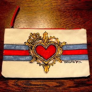 NWOT Brighton In Love We Trust Zip Cosmetics Makeup Bag Pouch.